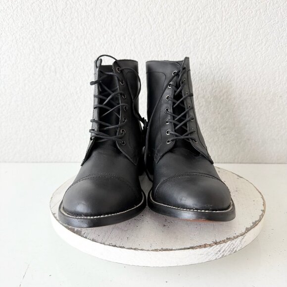 NEW Lane Mens Black Ankle Boots Size 13 Lace-up Short Boot Casual Leather Sole - Picture 5 of 11